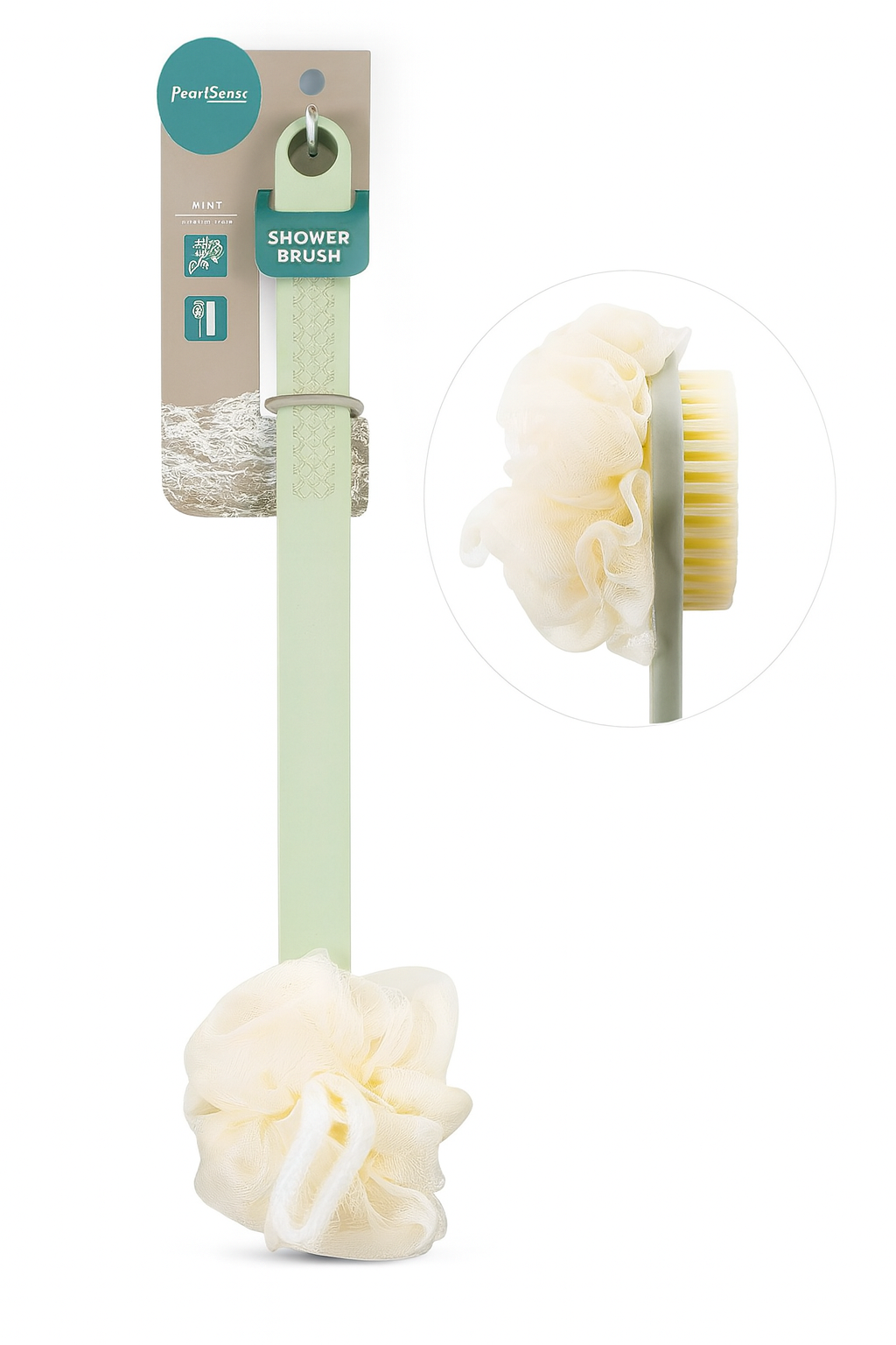 Cepillo de ducha para espalda con mango