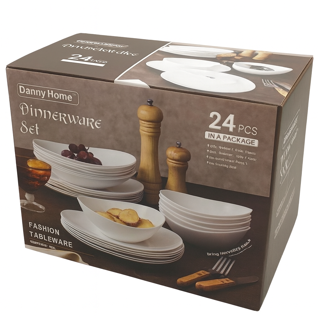 Set de cena 24 piezas, platos ovalados