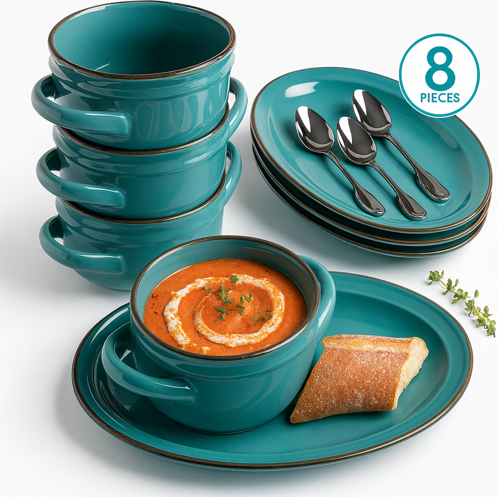 Juego de cerámica, 8 piezas, 6840 g en total.