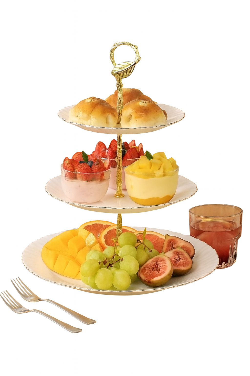 Plato Pastel Dorado y Blanco - 7.5", 9",