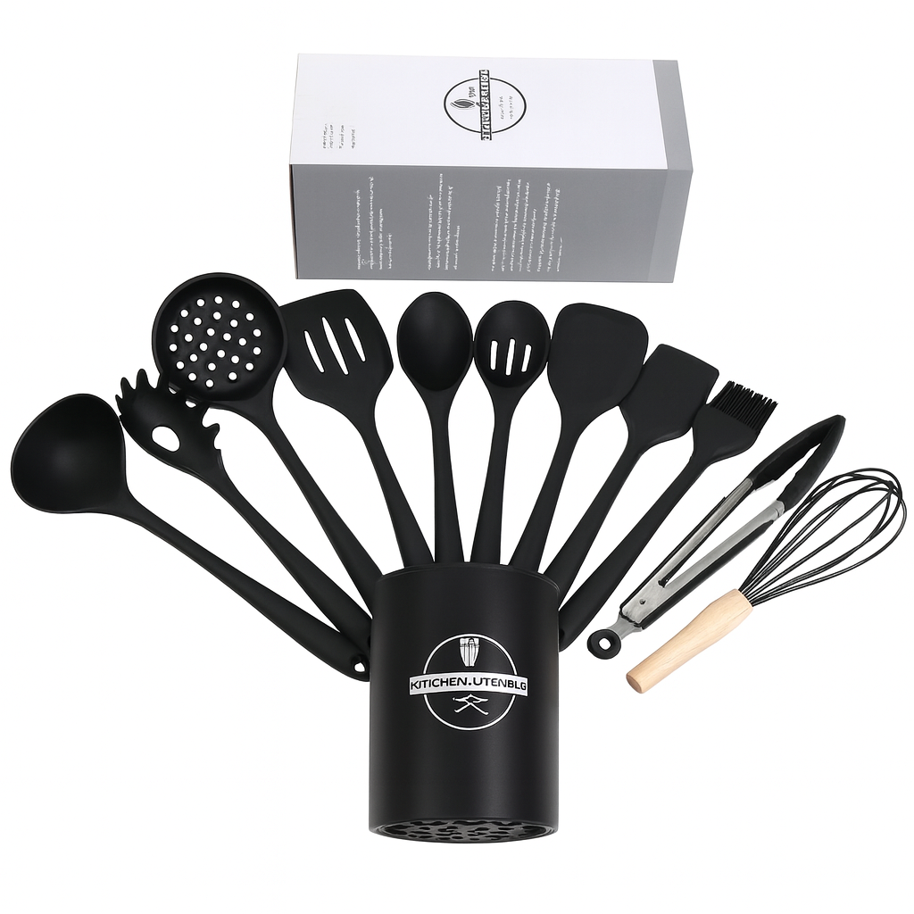 Juego de utensilios de cocina.