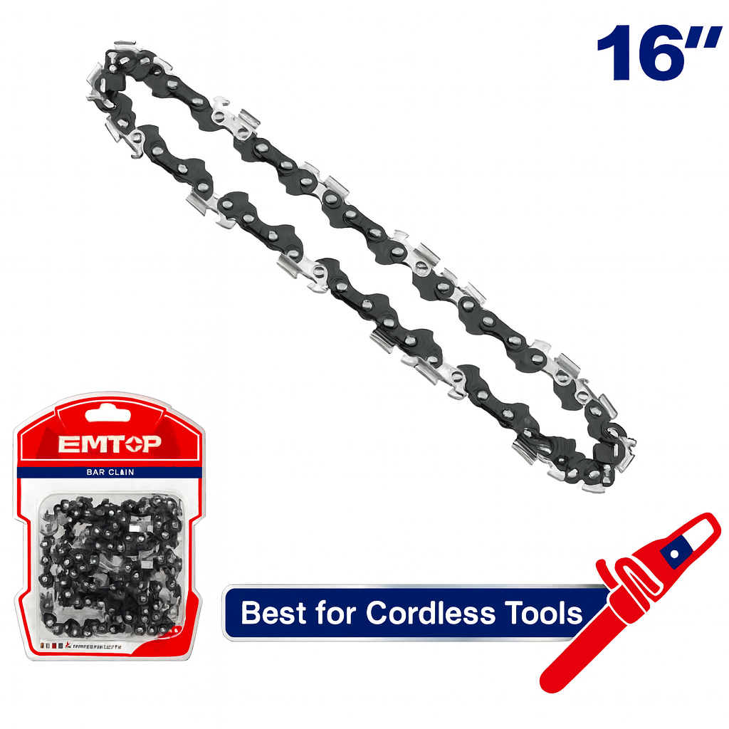 Cadena para motosierra EMTOP 3/8" x 0.043" (56 eslabones) compatible con modelos ELGA40168 / ELGA401682 / ULGA401682