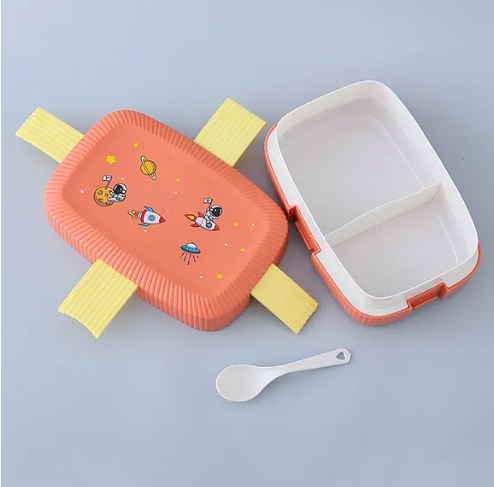 Caja de almuerzo de acero inoxidable.