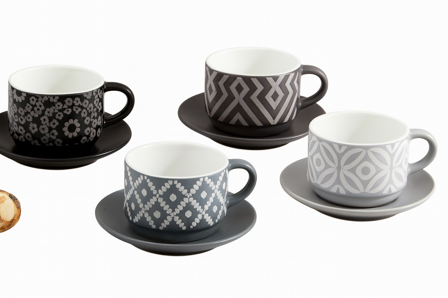 Juego de té de porcelana | 230 ml – 6 tazas con platillos