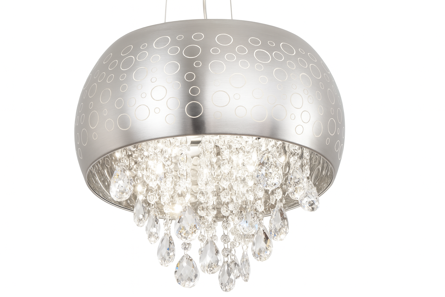 Lámpara colgante LED de cristal | 16,5 W – 3 tonos de luz – Color cromo