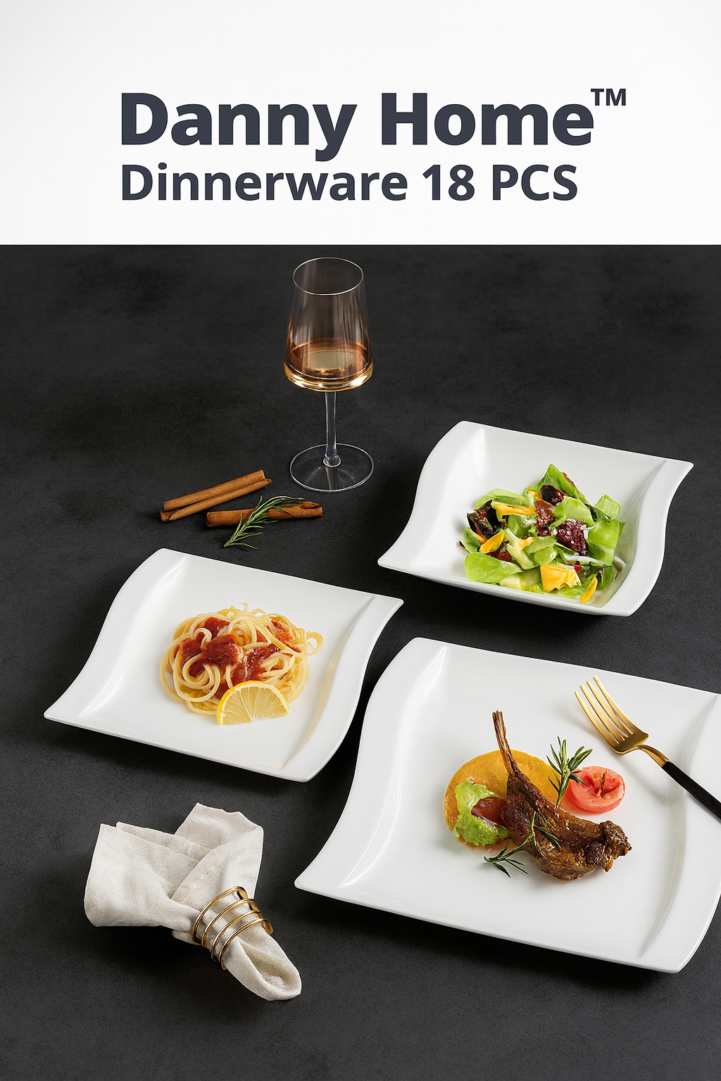 Juego de cena 18 piezas Porcelana