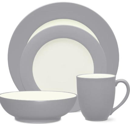 Vajilla de 16 piezas blanco y gris
