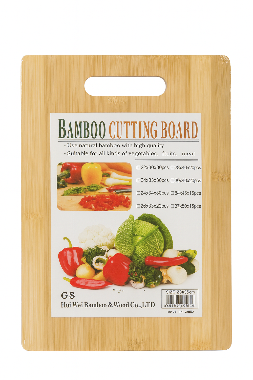 Tabla para picar de bambú 18*28*0.8cm