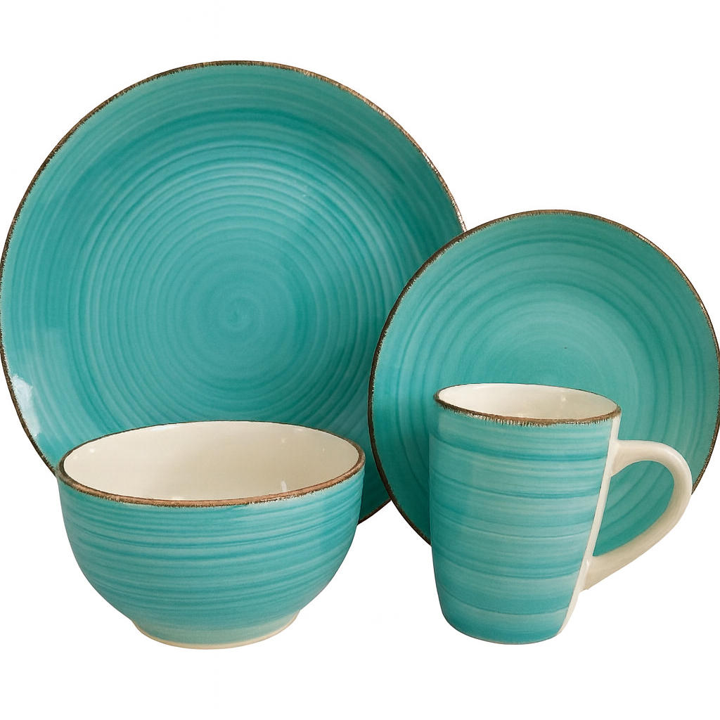 Vajilla de 16 piezas en color verde.