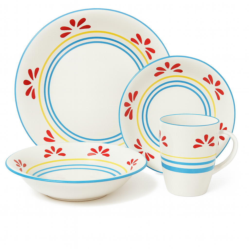 Vajilla de 16 piezas barro blanco