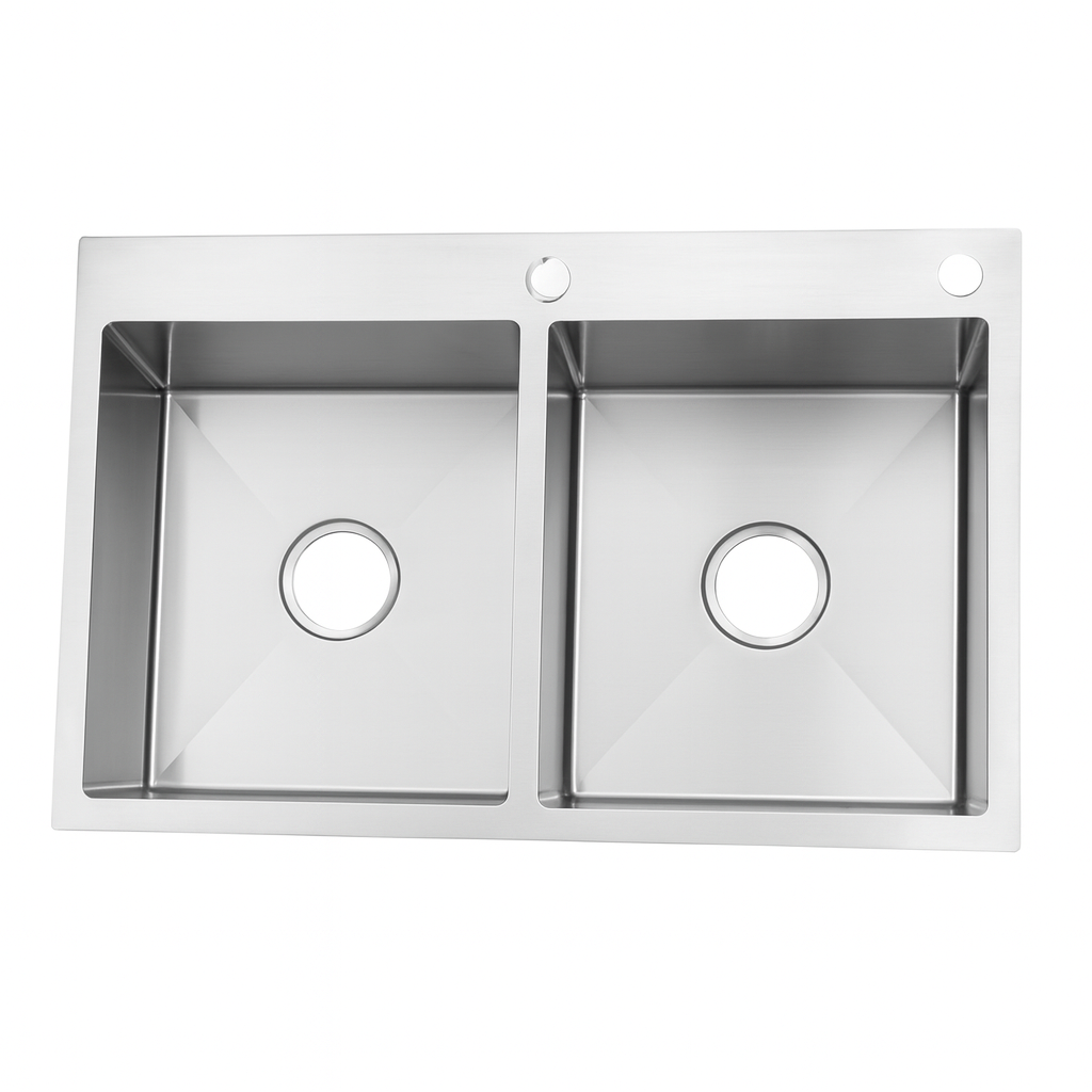 SET DE LAVATRASTOS DOBLE  – ACERO INOXIDABLE DE SOBREPONER | Amplio, Práctico y Extra Resistente