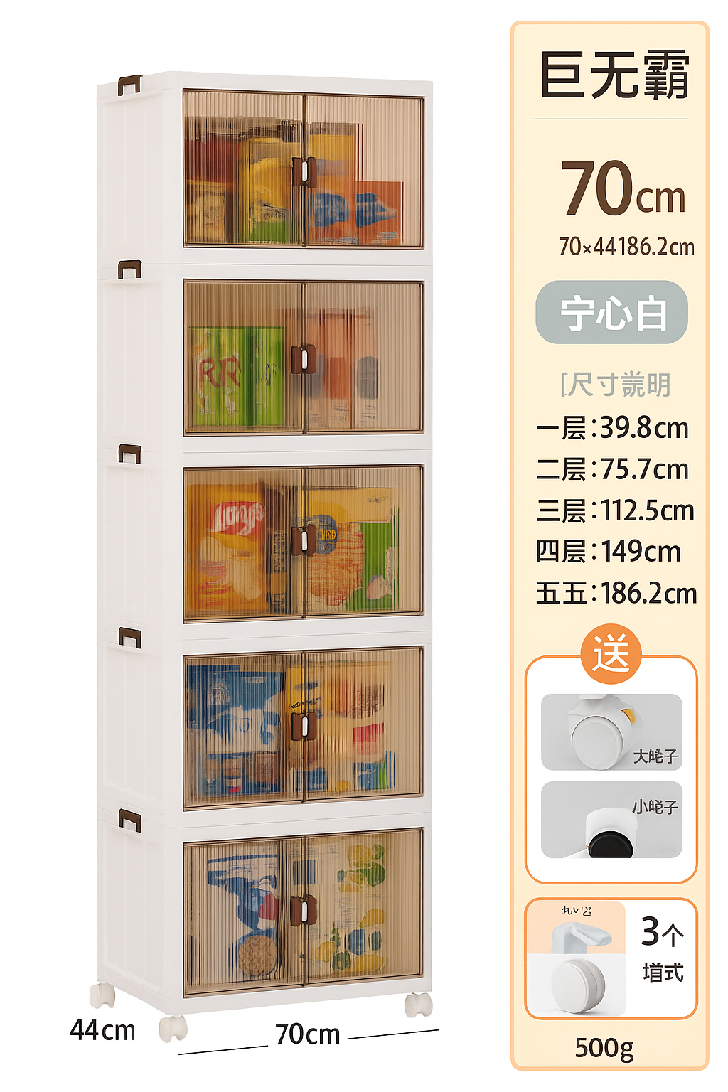 Gabinete de plástico para almacenamiento.