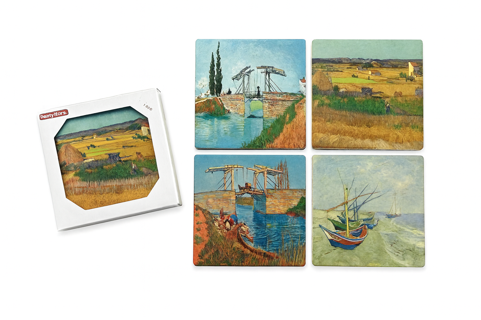 Set de Posavasos, set de 4, 10cm, 106g, porcelana