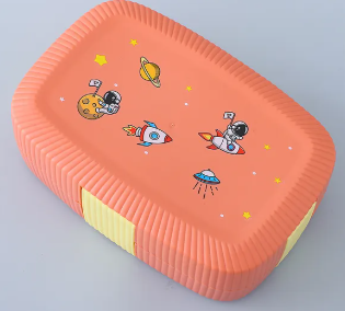 Caja de almuerzo de acero inoxidable.