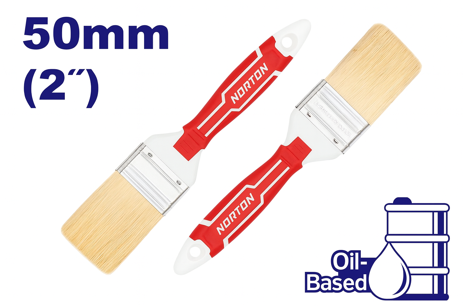 Brocha Profesional de 2" para Pintura a Base de Aceite – Mango Ergonómico