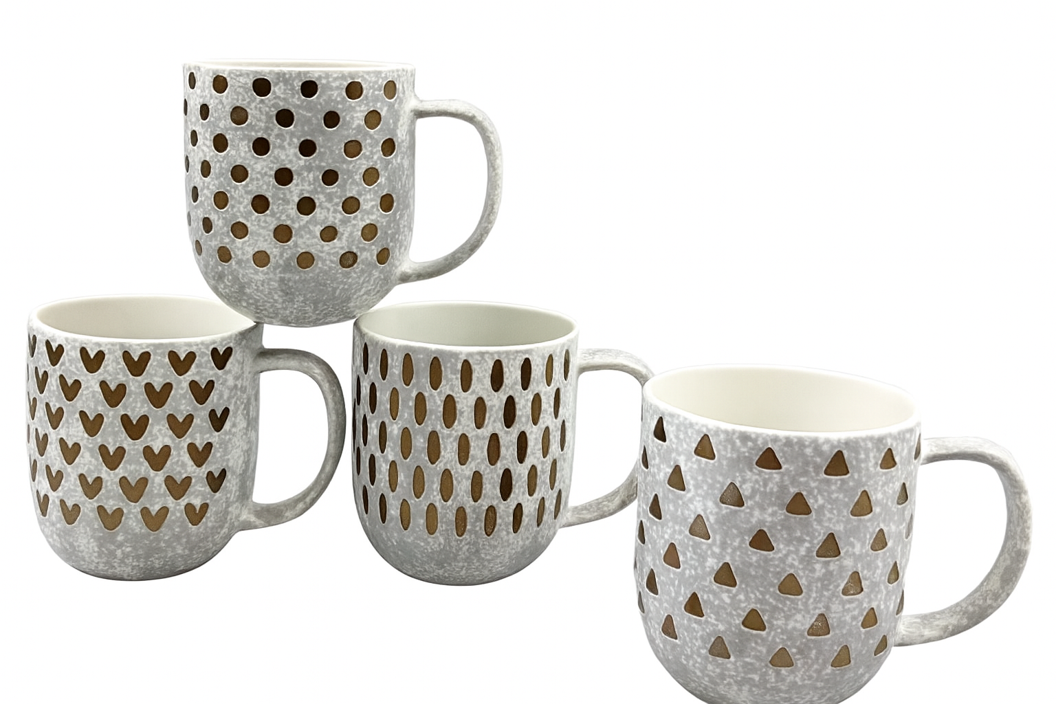 Juego de tazas de porcelana | 400 ml – 4 piezas