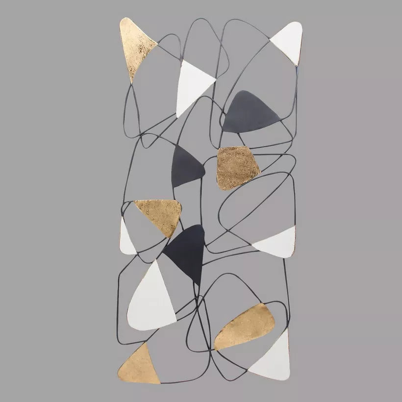 Adorno de Metal Decorativo para Pared – Diseño Abstracto Vertical ✨🏡