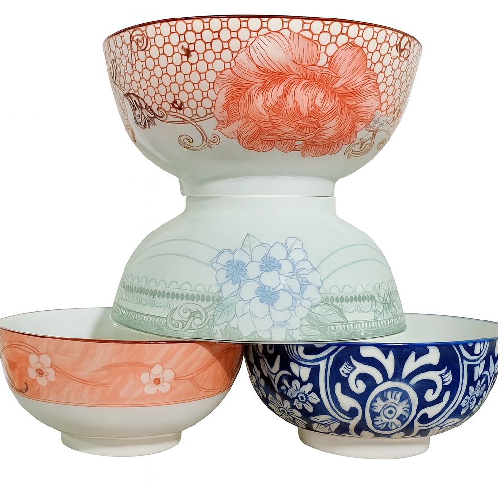 6" Tazón recto con estampado