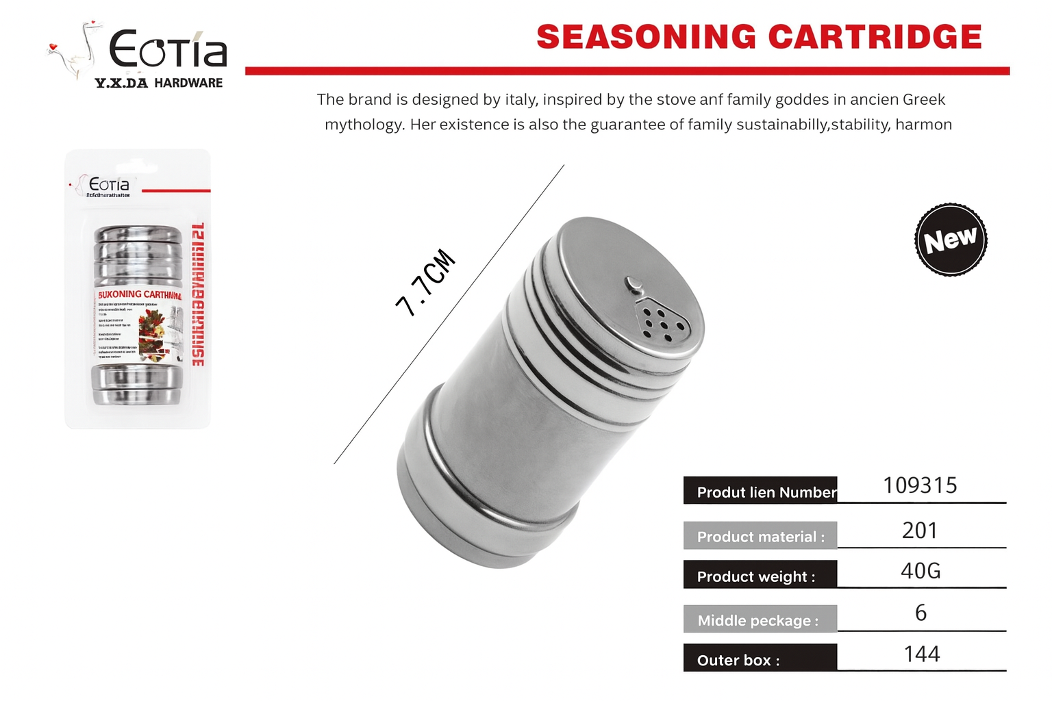 Botella para condimentos de acero inoxidable