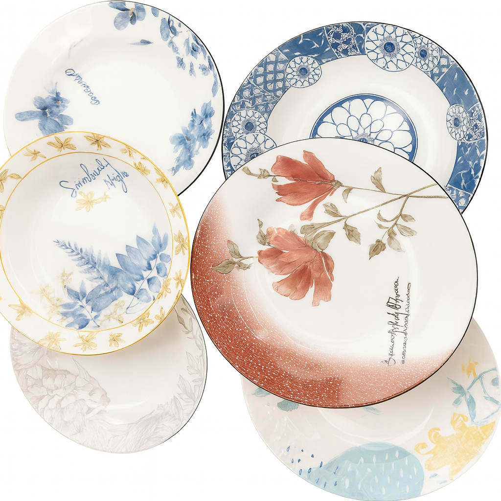 9" Plato sopero con estampado