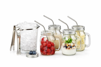 Set de taza y cubeta de vidrio de 5 piezas