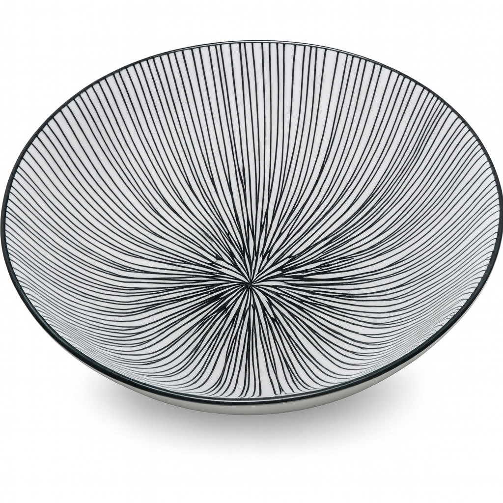 8" Platón con patrón negro