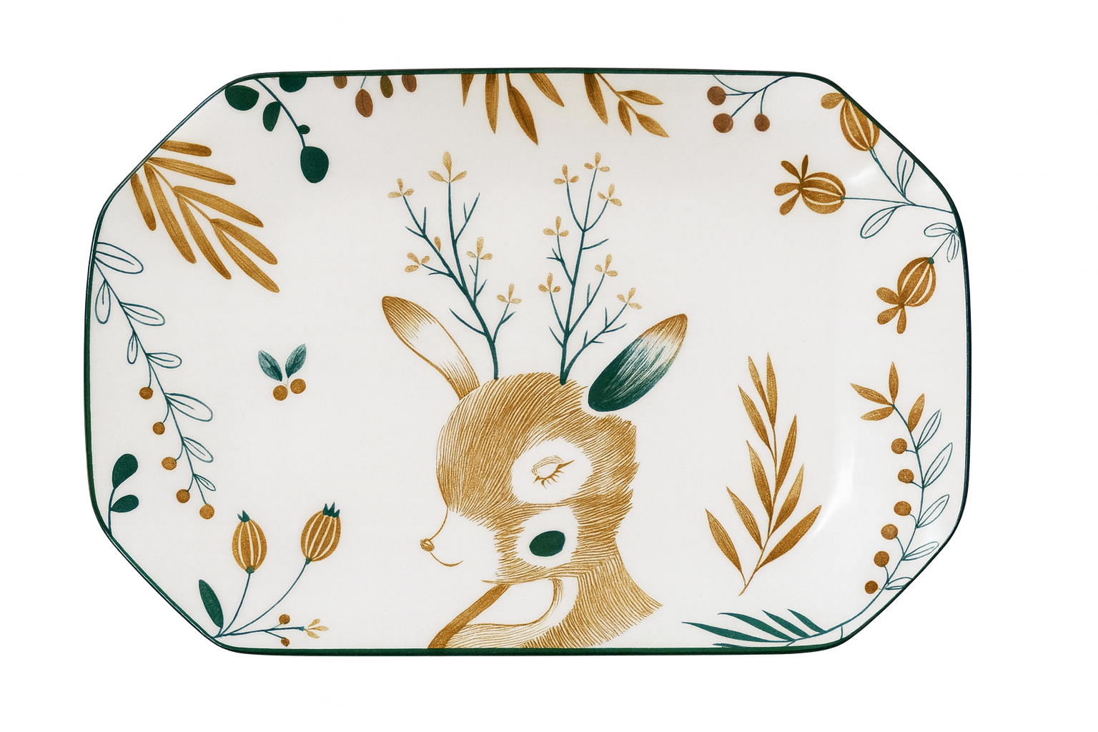 Plato rectangular de cerámica de 12"