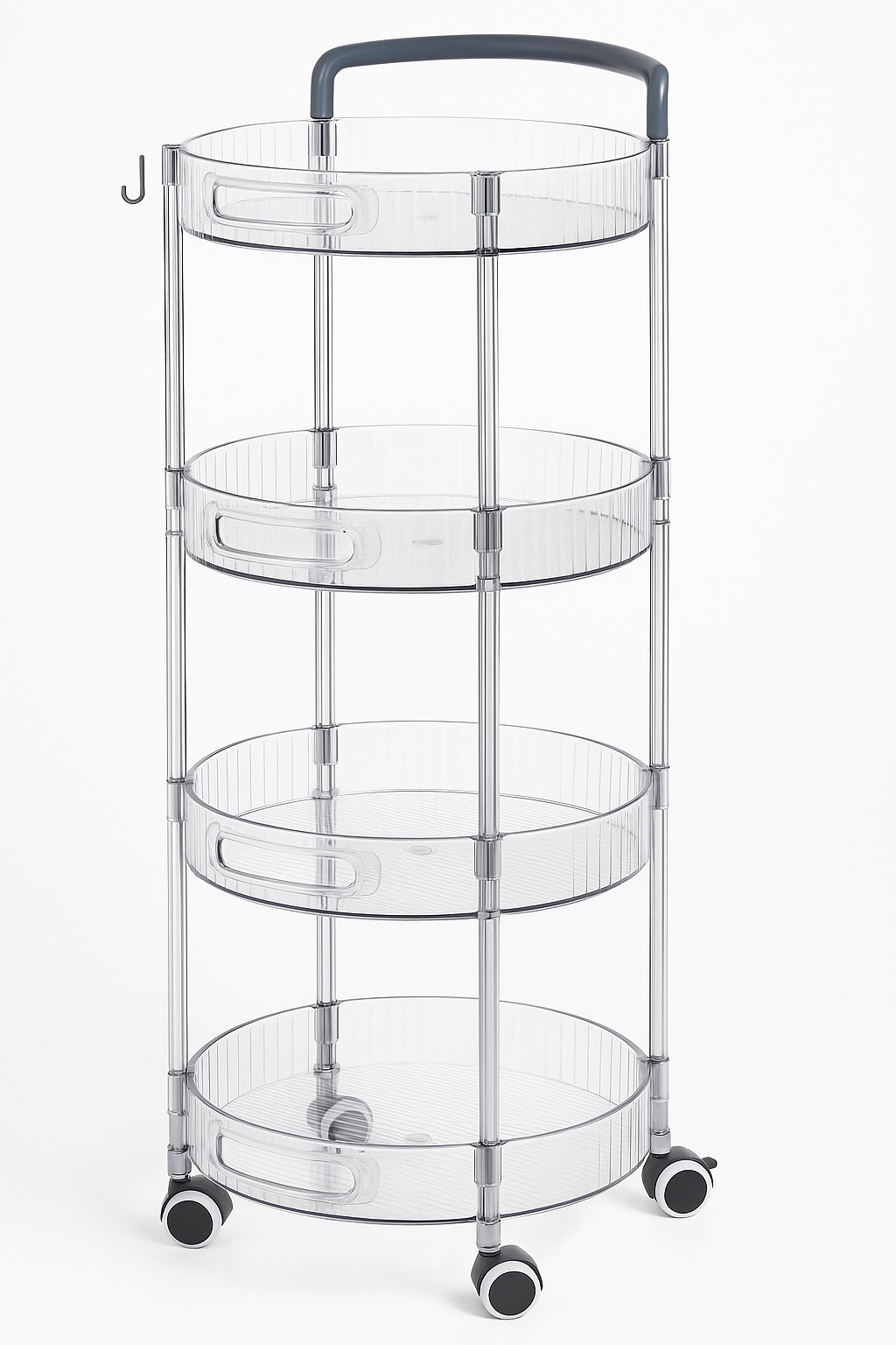 Estante de Plástico de 4 Niveles con Ruedas