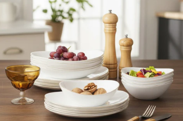 Set de cena 24 piezas, platos ovalados