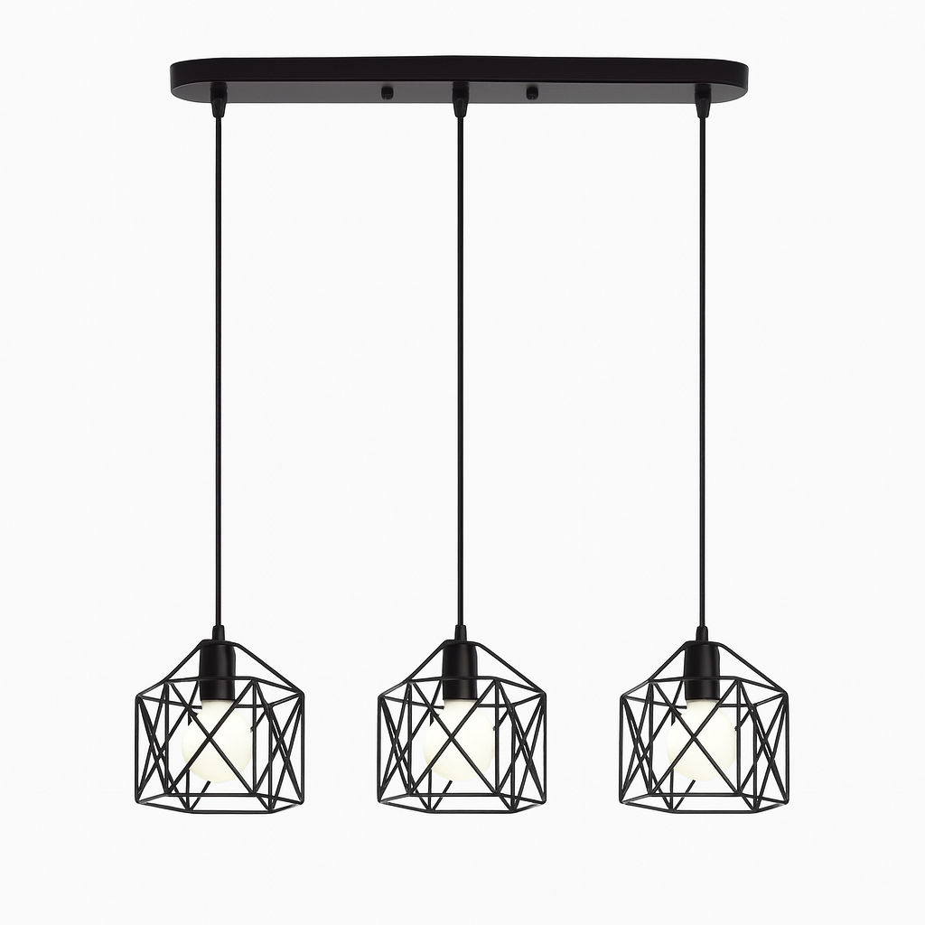 Lámpara colgante de 3 copas