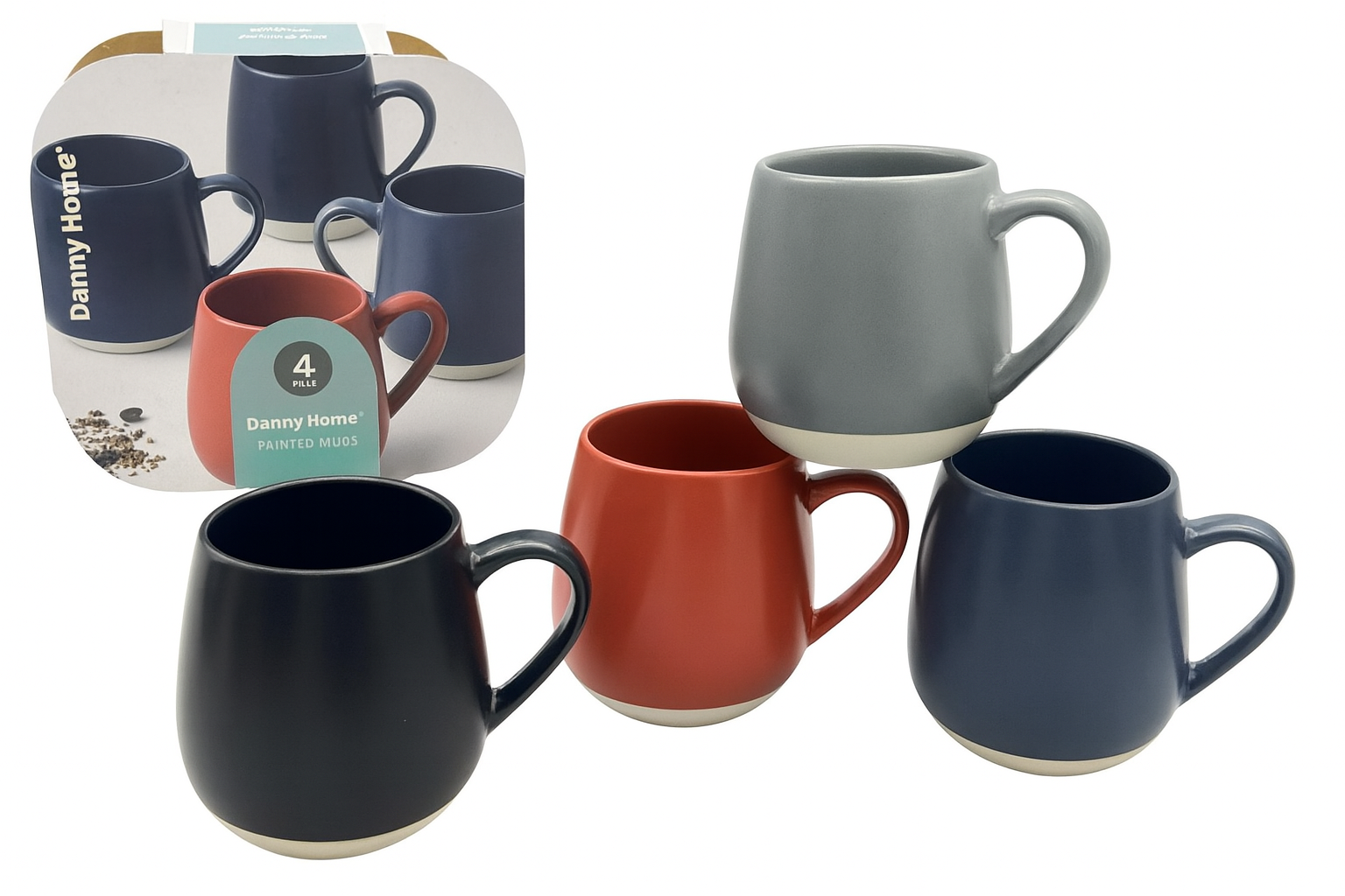 Juego de tazas de porcelana | 490 ml – 4 piezas