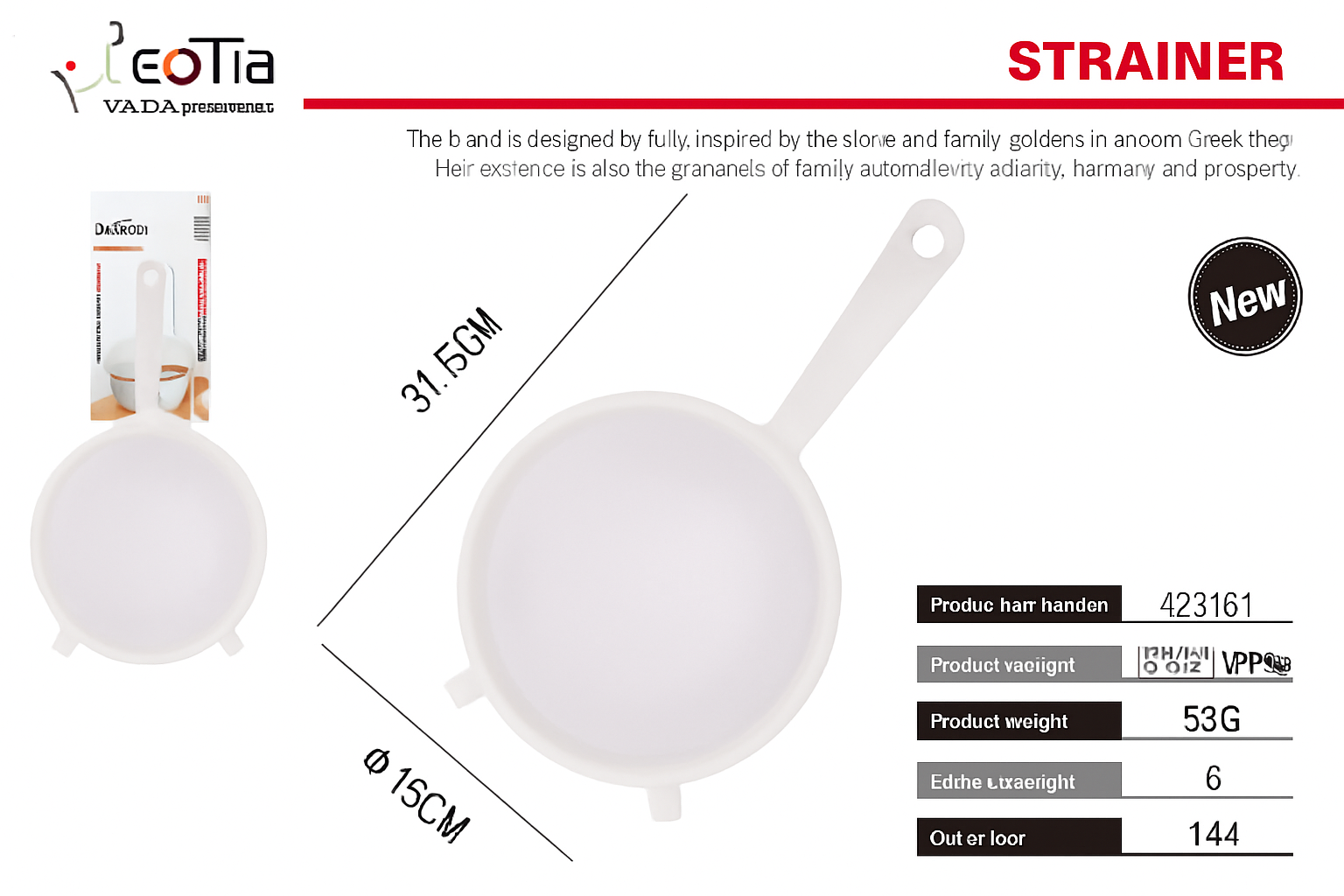 Colador de Plástico con Mango – Ligero, Práctico y Resistente