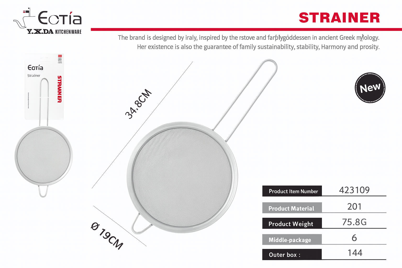 Colador Metálico con Mango – Malla Fina, Resistente y de Gran Tamaño