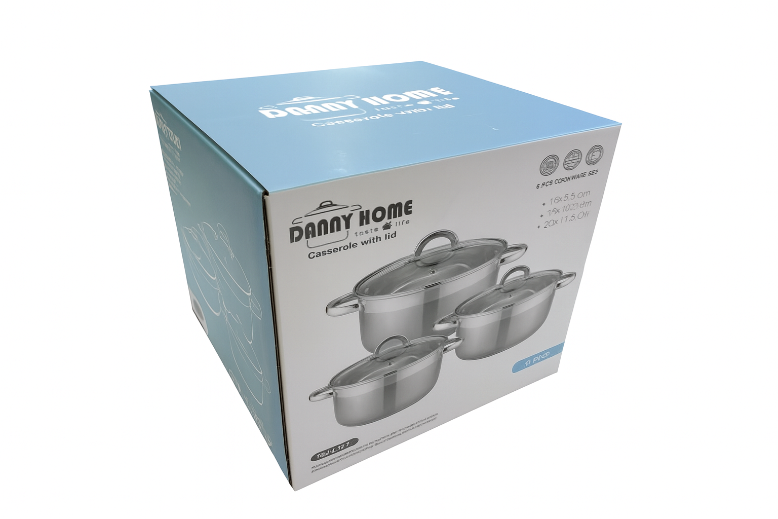 Set de Cacerolas en Acero Inoxidable – 3 Piezas