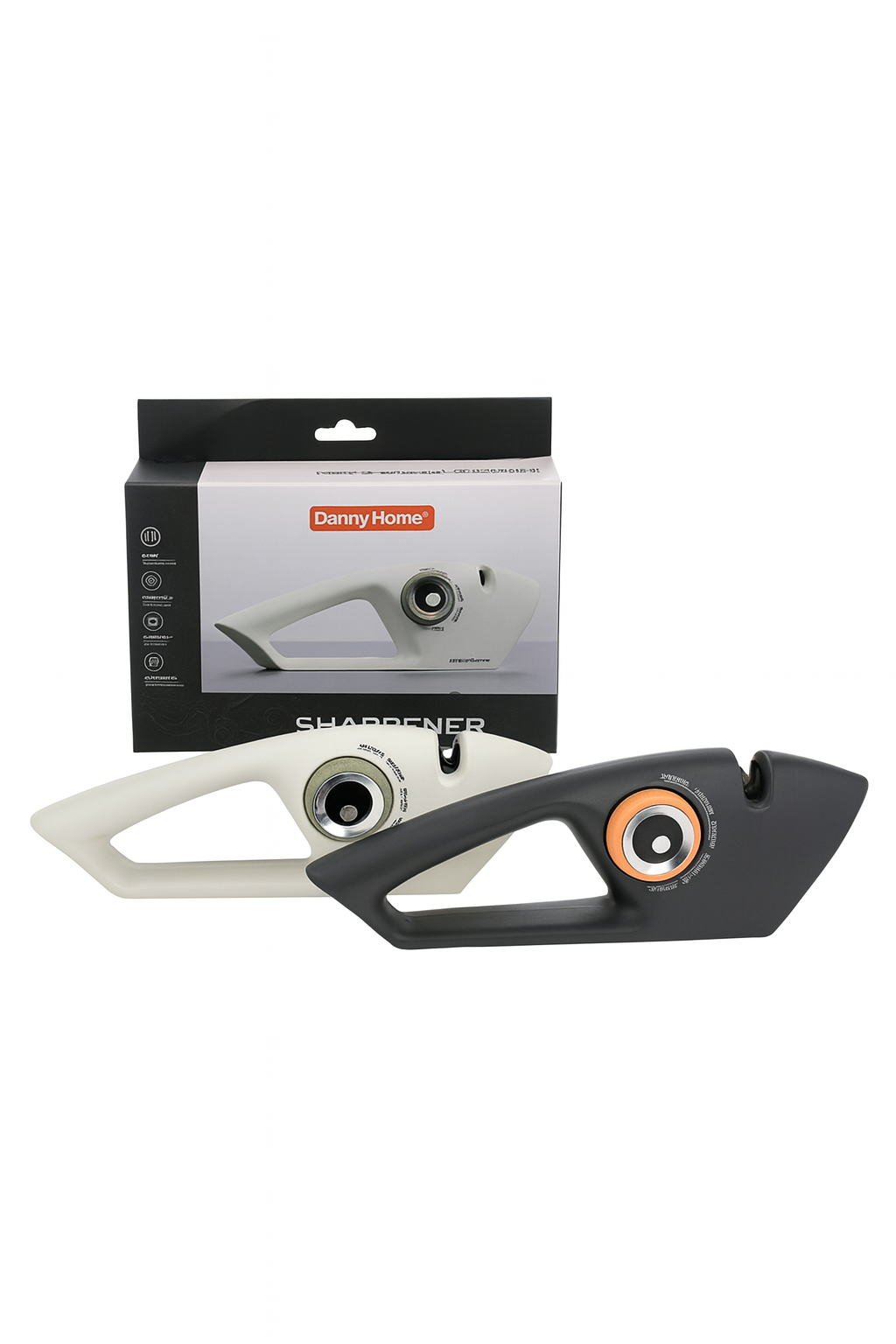 Afilador manual portátil para cuchillos y tijeras.