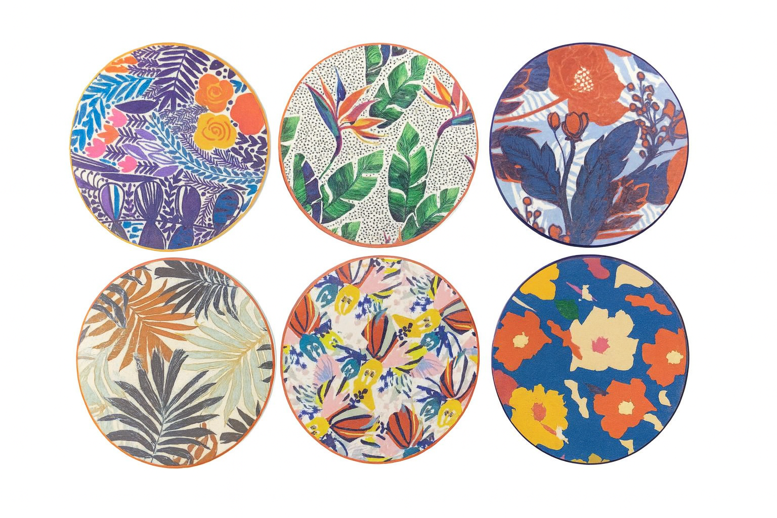 Juego de posavasos de porcelana | 12 piezas – 20 cm