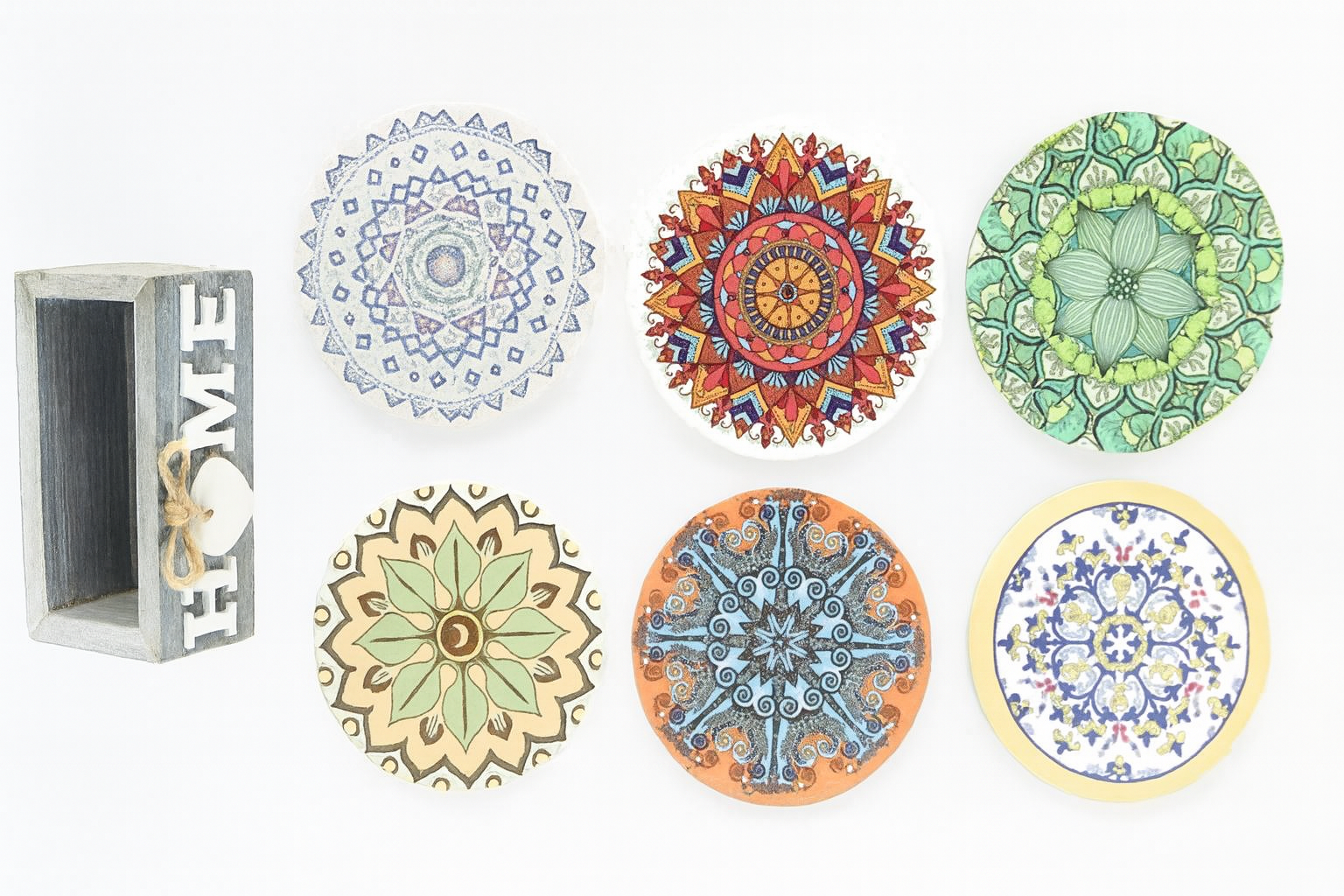 Bandeja circular con posavasos