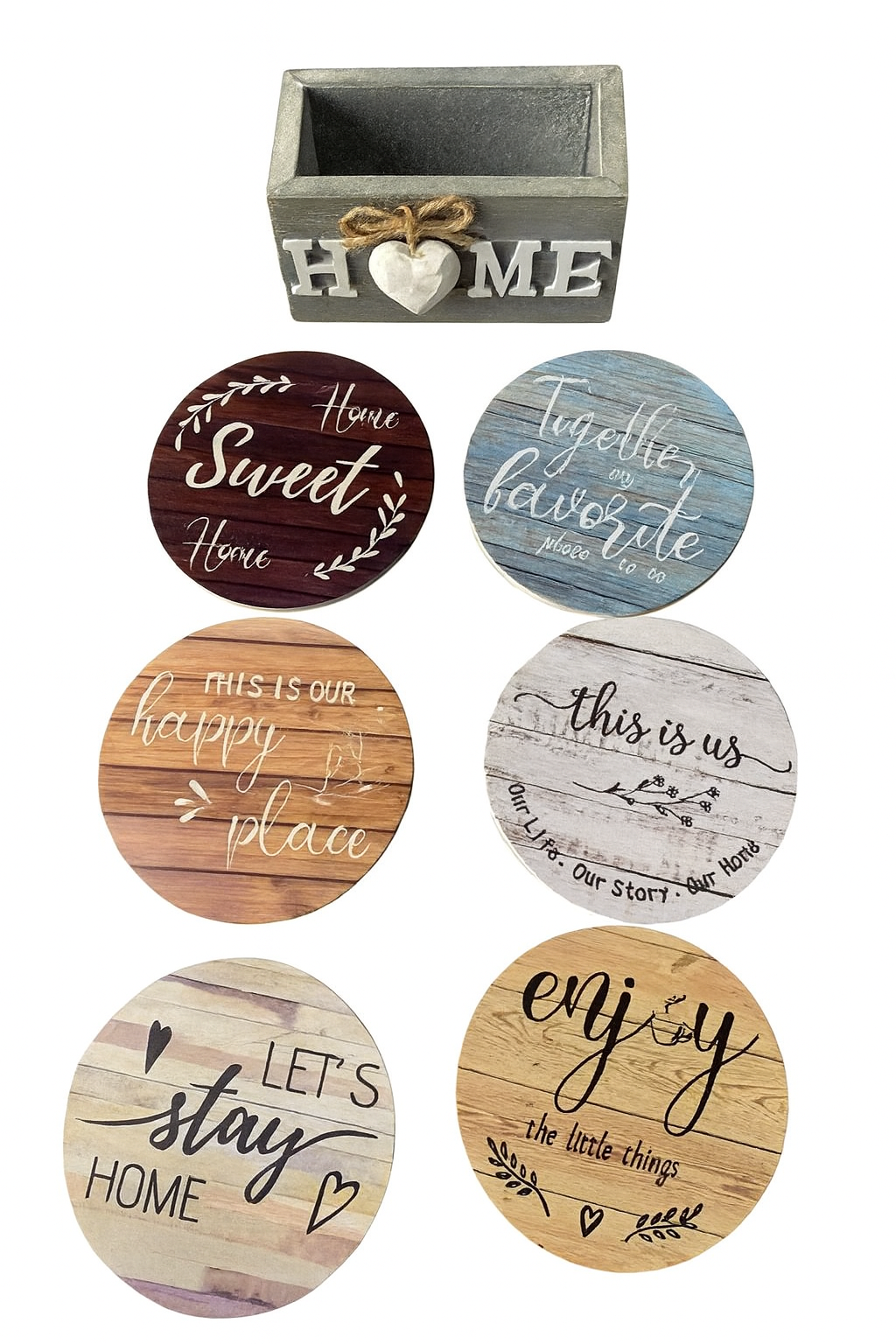 Bandeja circular con posavasos | 10 centímetros