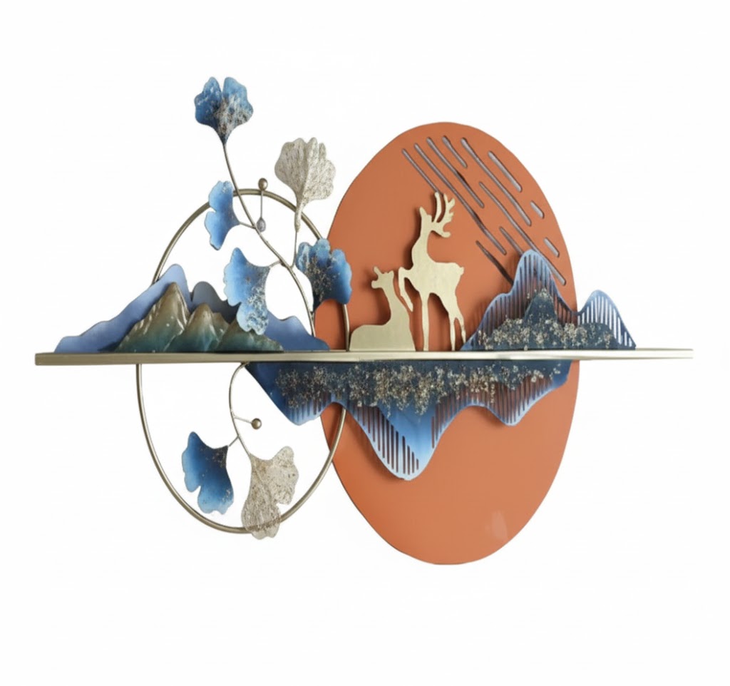 ADORNO DE METAL PARA PARED  – Pieza Mural Grande, Moderna y Súper Resistente