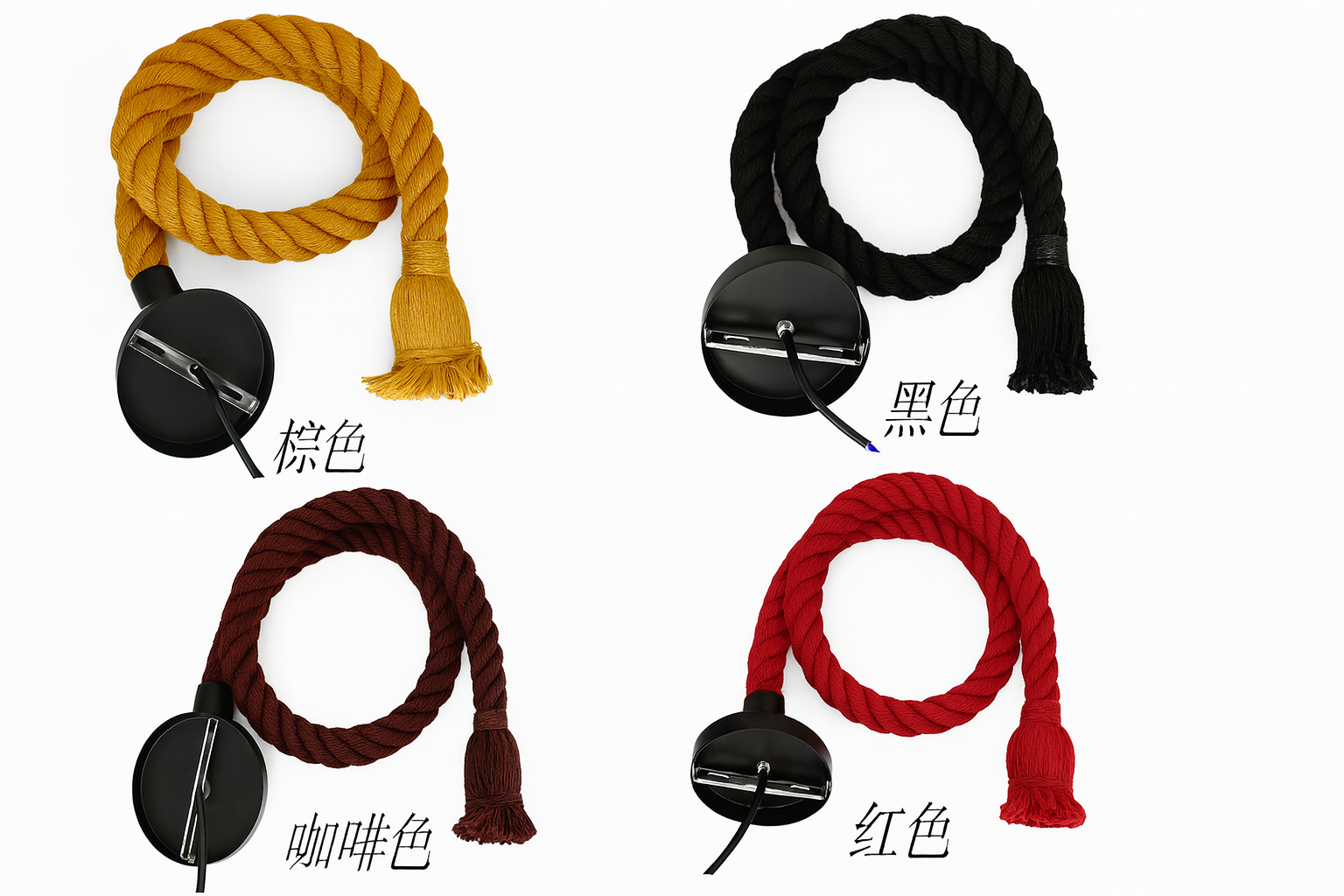 Lampara colgante de soga