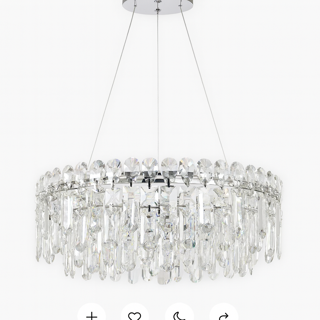 Lámpara Colgante de Cristal con Control Remoto