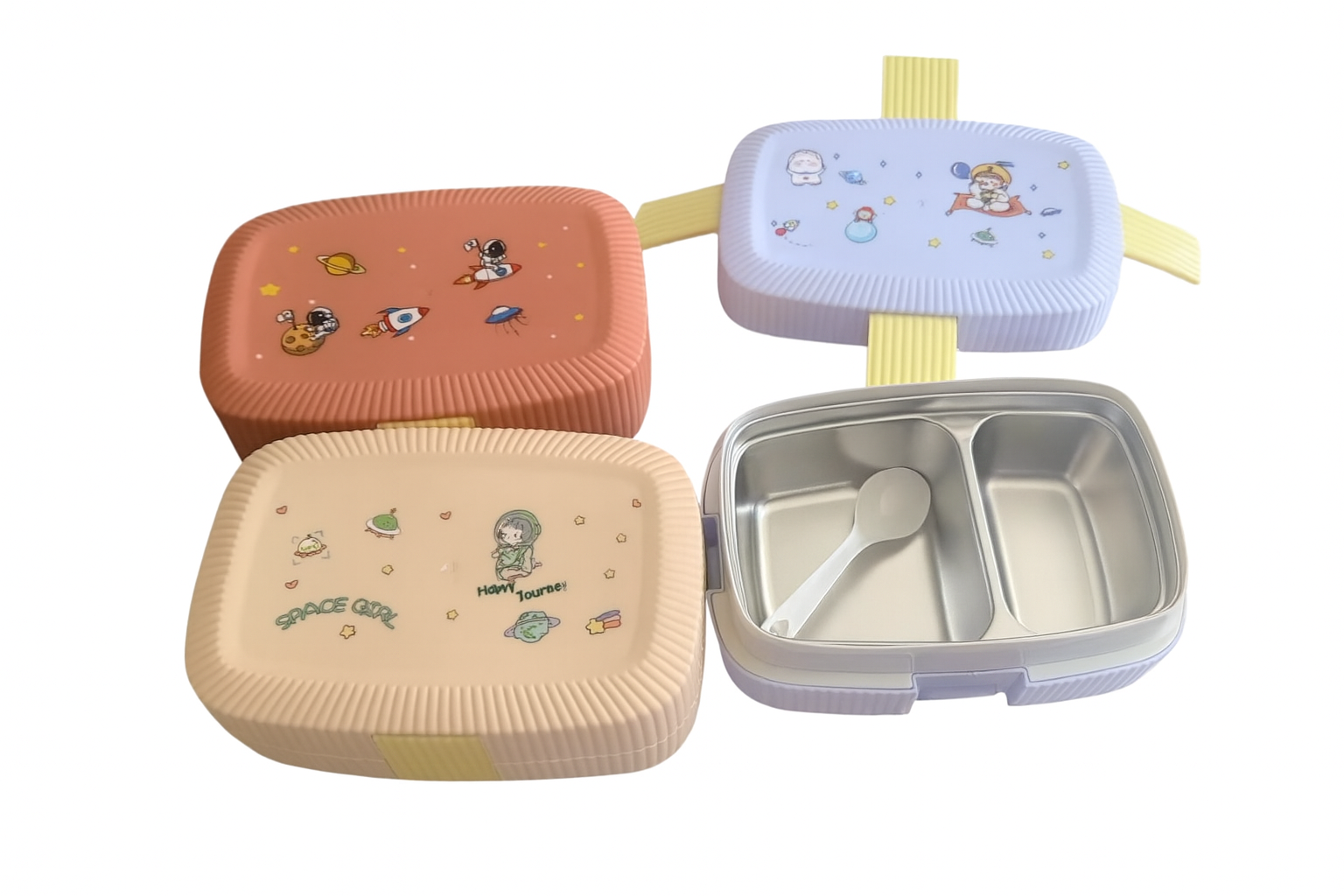 Caja de almuerzo de acero inoxidable.