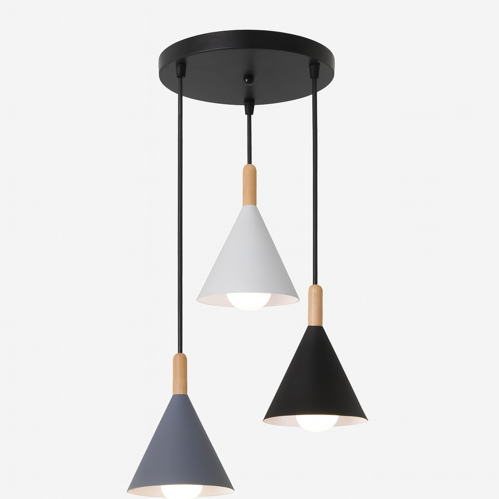 Lámpara colgante de 3 copas