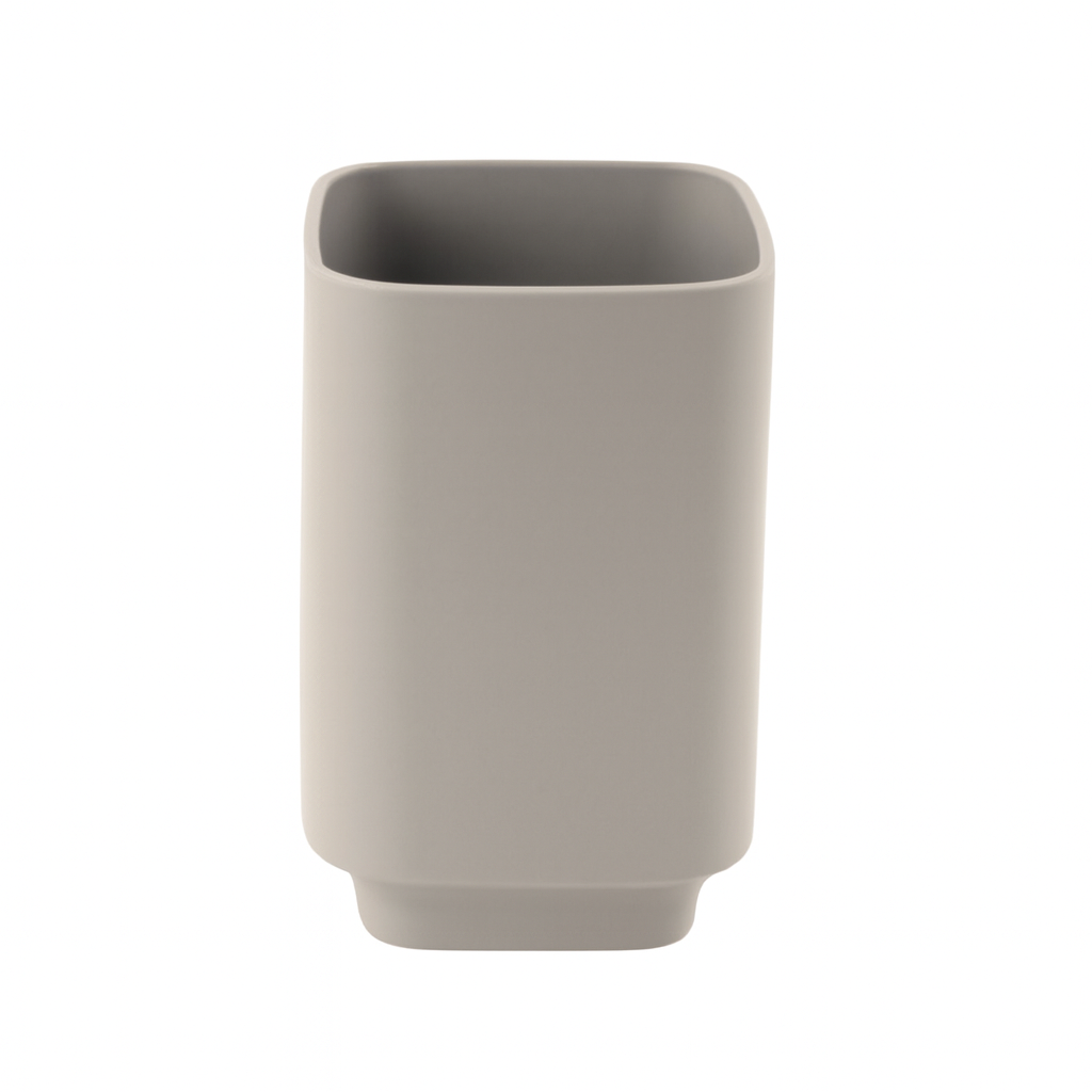 Vaso baño cuadrado, beige, 10,5x7x7 cm.