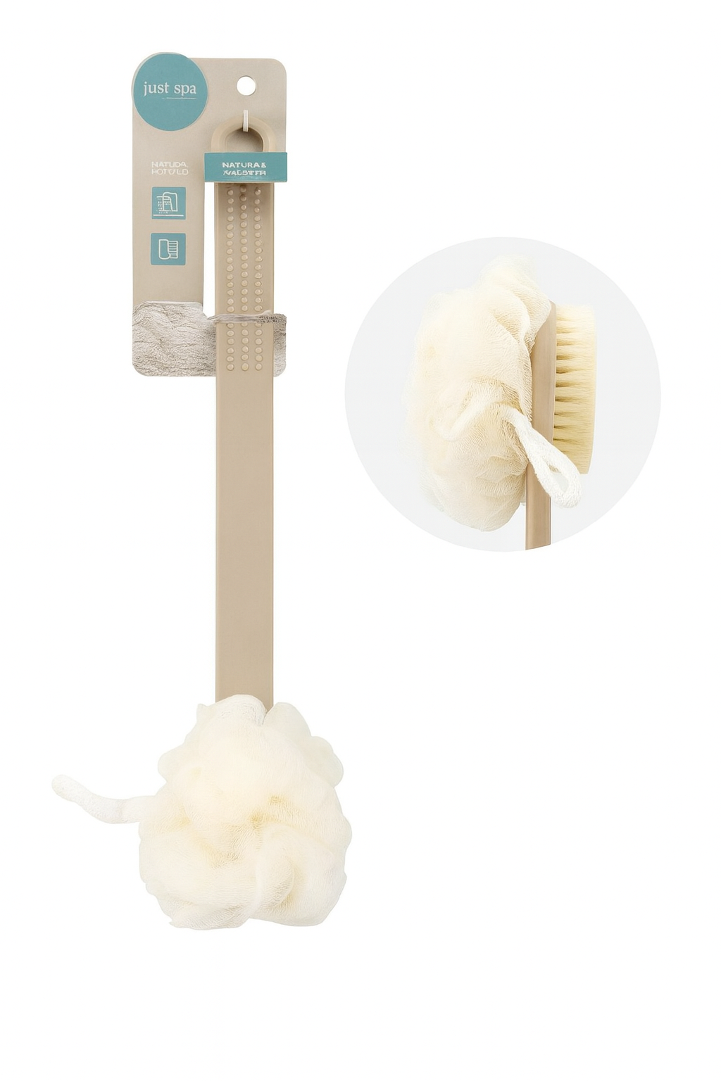 Cepillo de ducha para espalda con mango