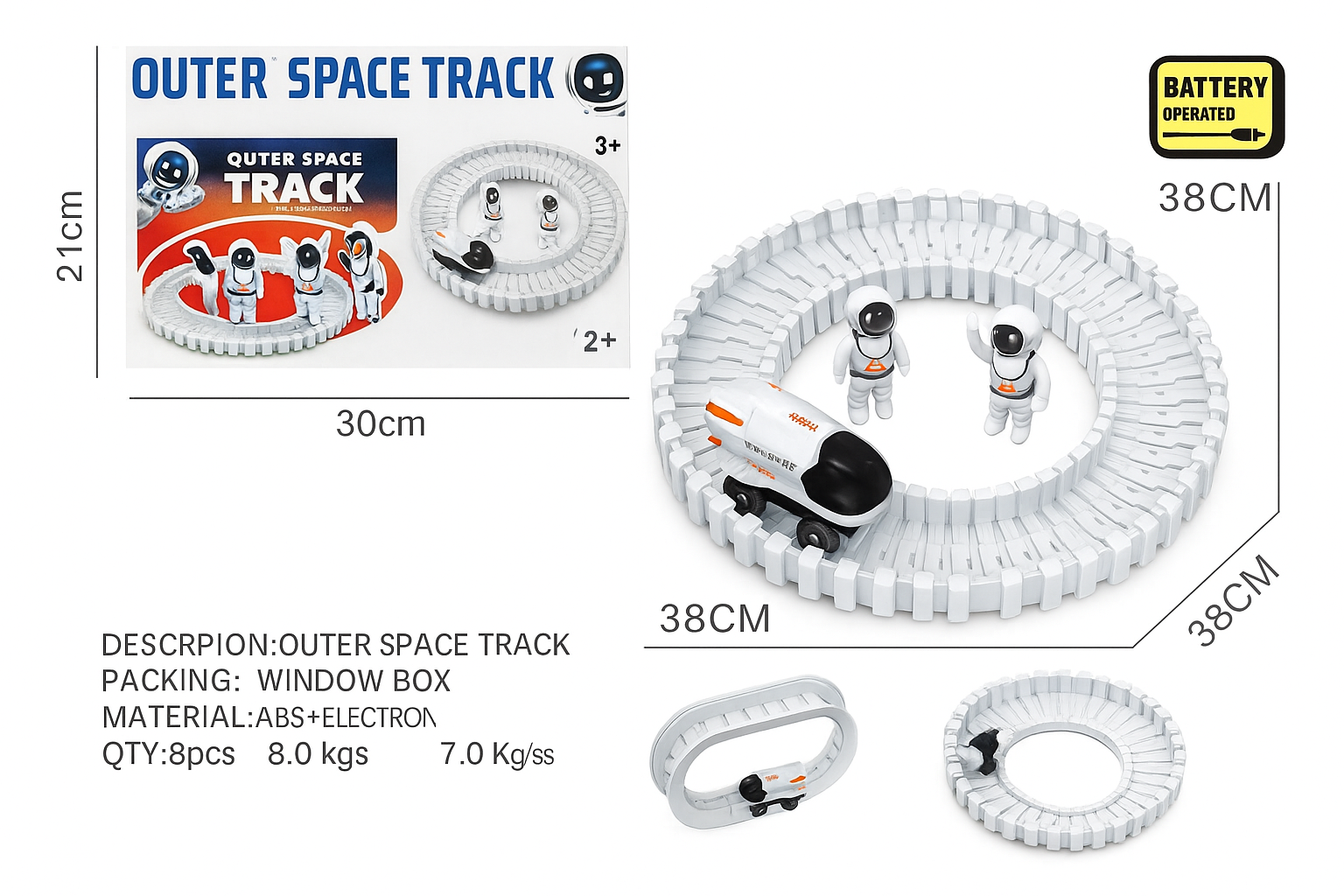 Juguete de vehículo con pista para niños de plástico resistente, colorido y educativo