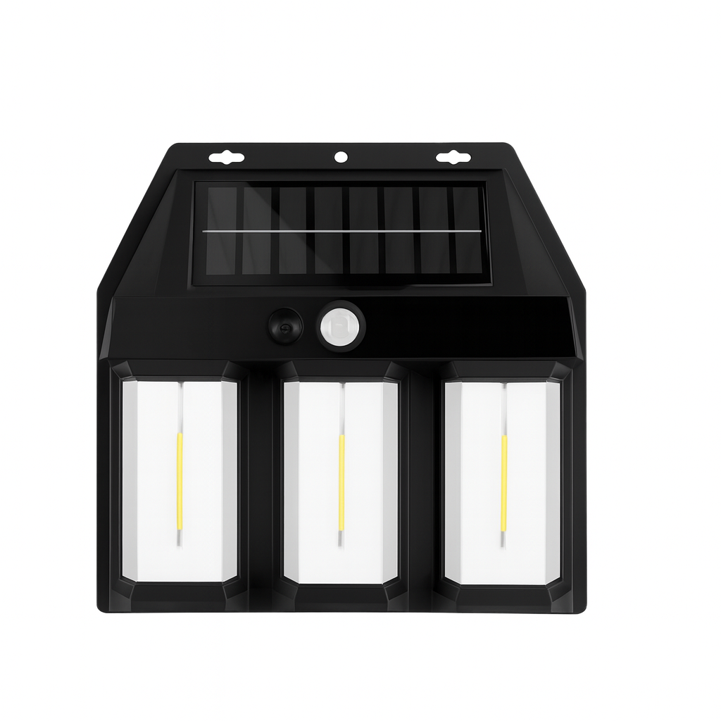 Lampara de pared con panel solar