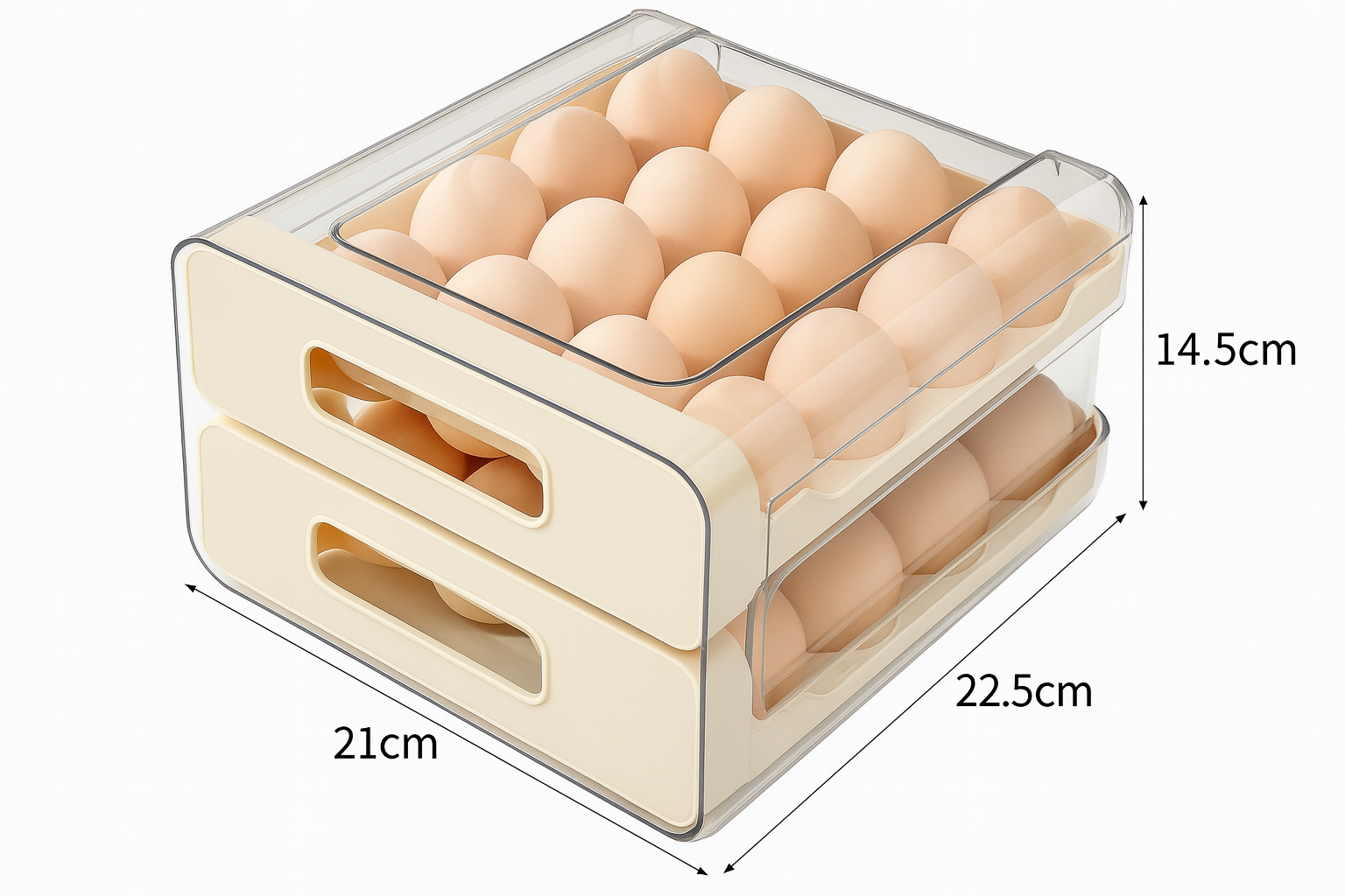 Caja de Plástico para Almacenamiento de Huevos (21×22.5×14.5 cm)