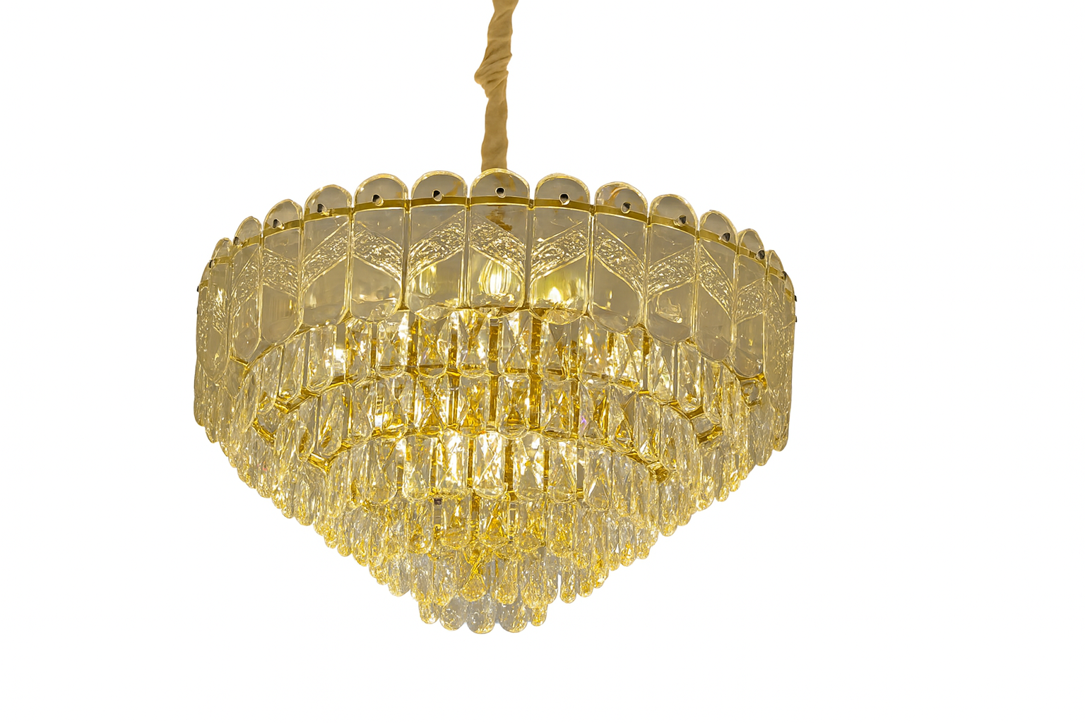 Lámpara de Cristal de Lujo – Dorado Electrolítico