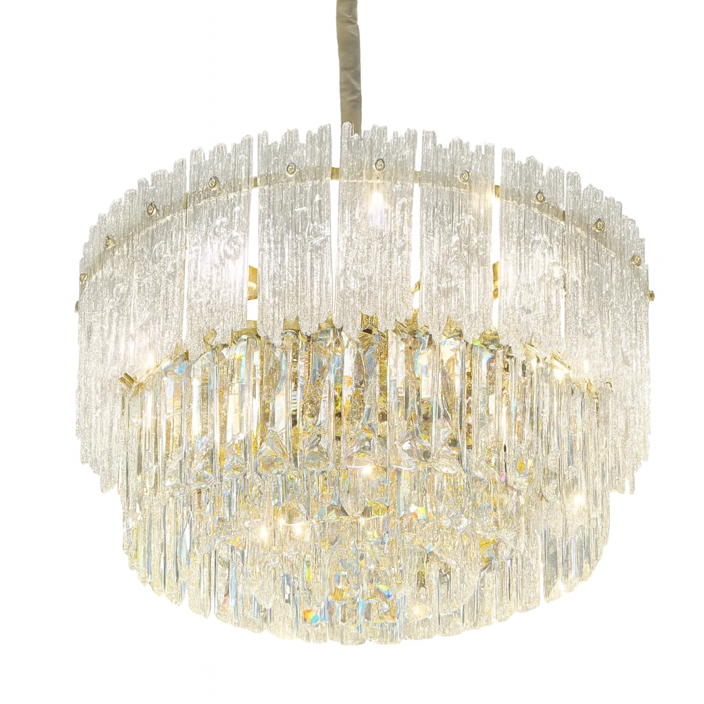 Lámpara de Cristal de Lujo– Dorado Electrolítico